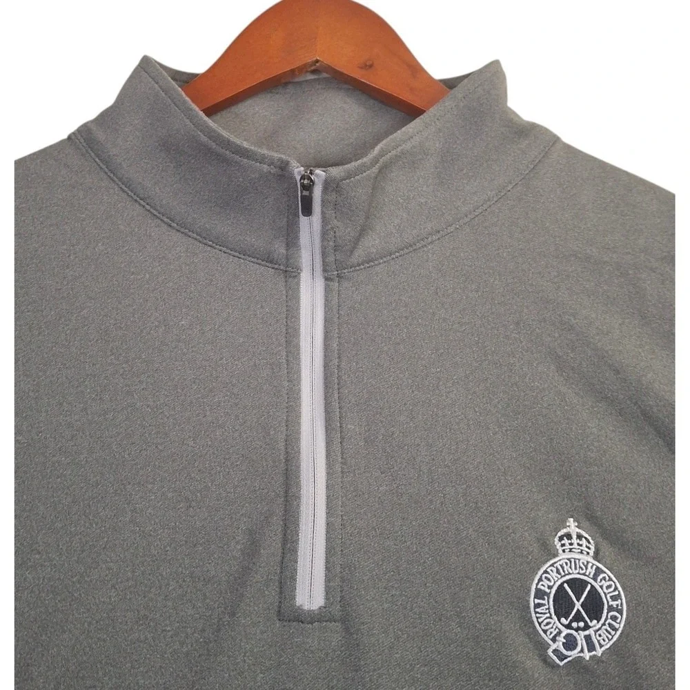 Peter Millar Crown Sport Mens XXL Gray Royal Portrush Golf Club 1/4 Zip Pullover